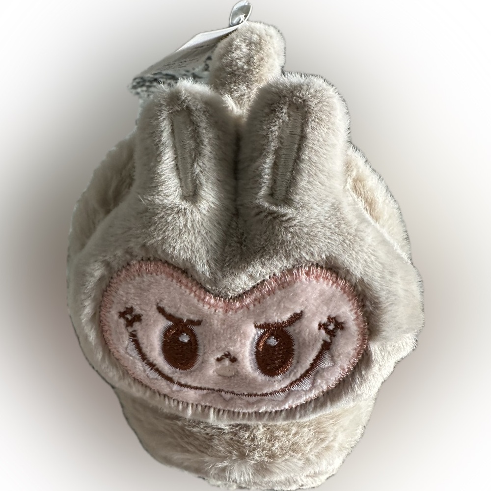Beige Labubu Style Monster Rabbit Fluffy Earmuffs